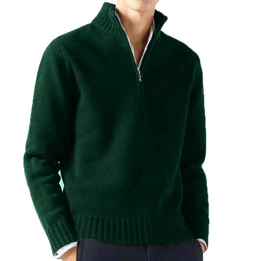 OLD MONEY LONG NECK GREEN SWEATER