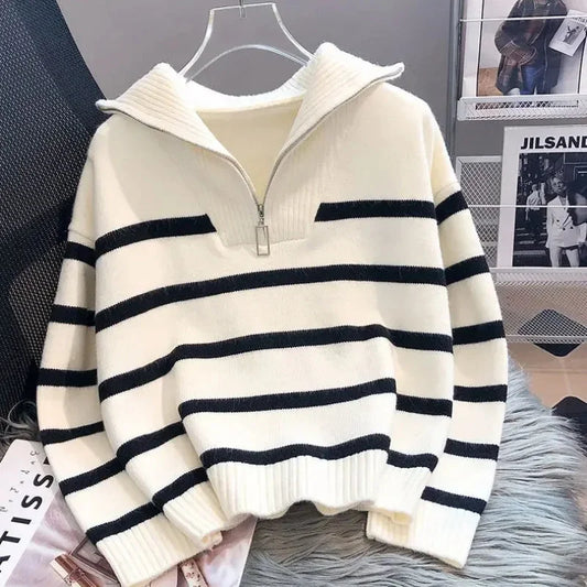 LANGLEY STRIPED KNIT PULLOVER