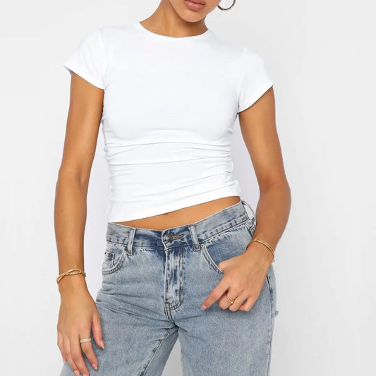 WHITE BASIC ELEGANT TANK TOP TEE