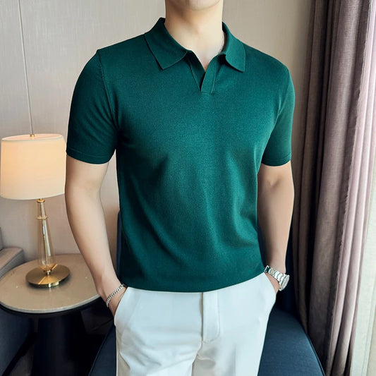 HERITAGE V-NECK CLASSIC GREEN POLO