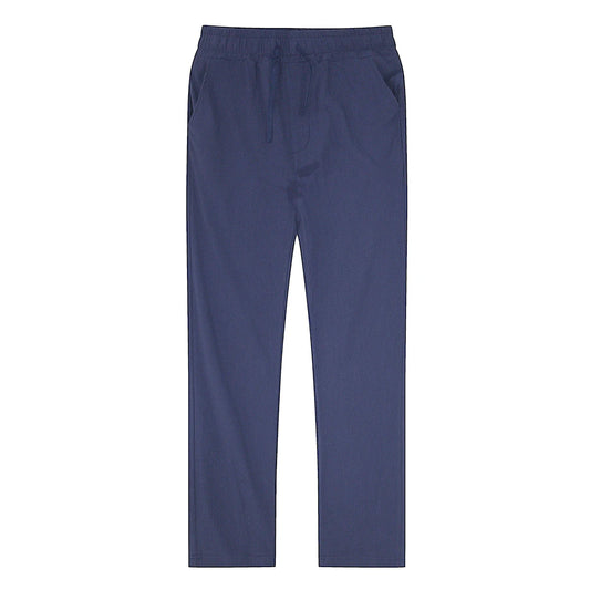 OLD MONEY NAVY BLUE LINEN TROUSERS