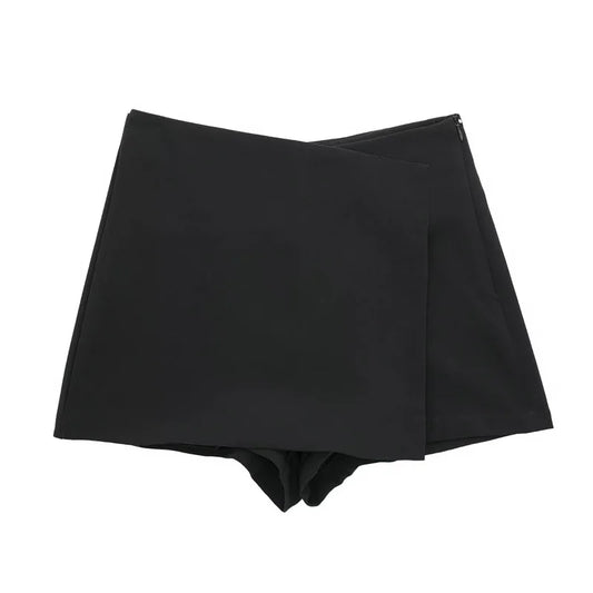 VINTAGE TIERED BLACK SKORT SHORTS