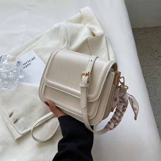 WHITE LEATHER MINI SHOULDER BAG