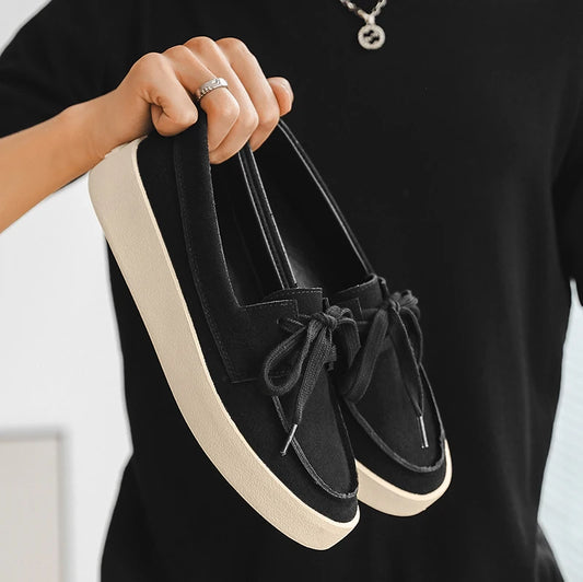 HIGH QUALITY LACED BLACK CLASSIC LOAFERS