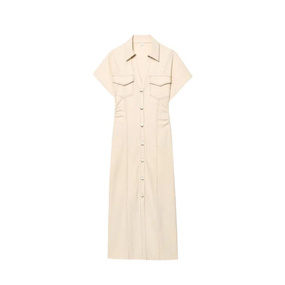 HIGH QUALITY ELEGANT BEIGE FORMAL DRESS