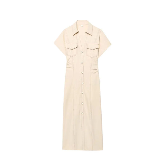 HIGH QUALITY ELEGANT BEIGE FORMAL DRESS