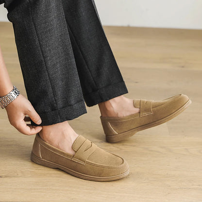 HERITAGE KHAKI SLIP-ON LOAFERS