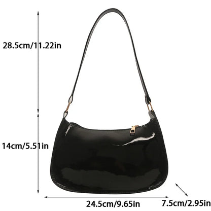 VINTAGE LEATHER BLACK SHOULDER BAG