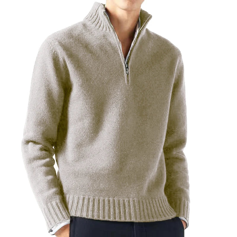 OLD MONEY LONG NECK BEIGE SWEATER