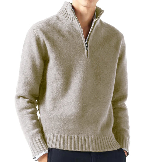 OLD MONEY LONG NECK BEIGE SWEATER