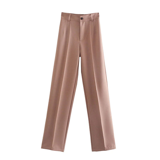 MAUVE COLOR TAILORED STRAIGHT TROUSERS