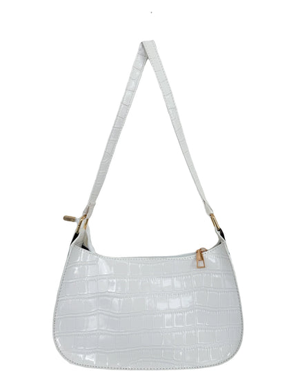 VINTAGE LEATHER WHITE SHOULDER BAG