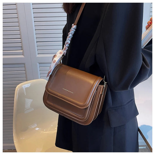 KHAKI LEATHER MINI SHOULDER BAG