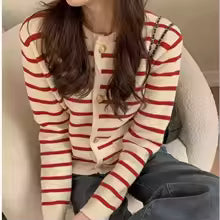 BELMONT RED STRIPED CARDIGAN