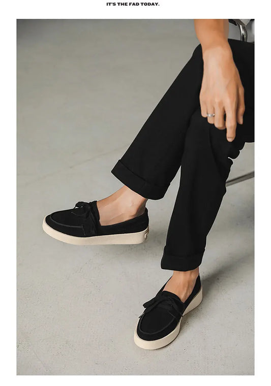 HIGH QUALITY LACED BLACK CLASSIC LOAFERS