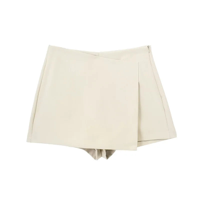 VINTAGE TIERED CREAM SKORT SHORTS