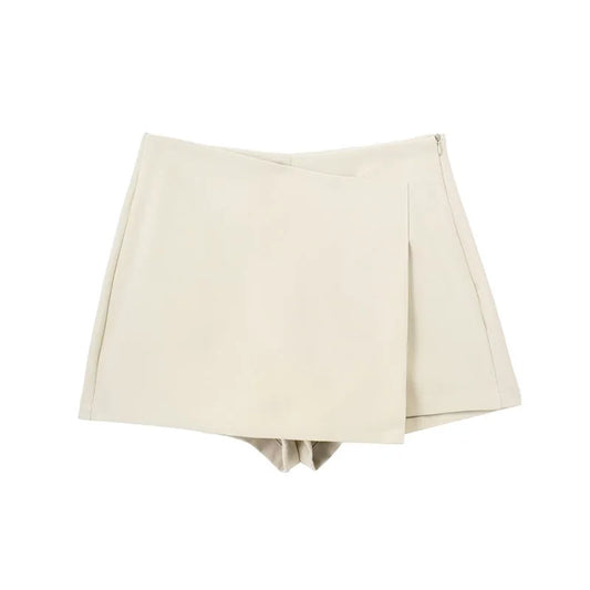 VINTAGE TIERED CREAM SKORT SHORTS