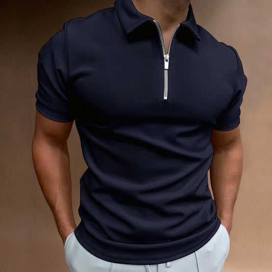 VINTAGE QUARTER ZIP NAVY BLUE POLO