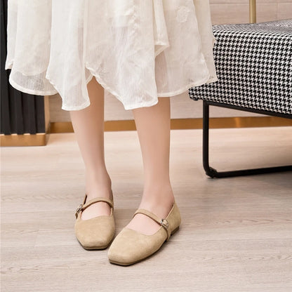 HIGH QUALITY BEIGE OLD MONEY ELEGANT FLATS