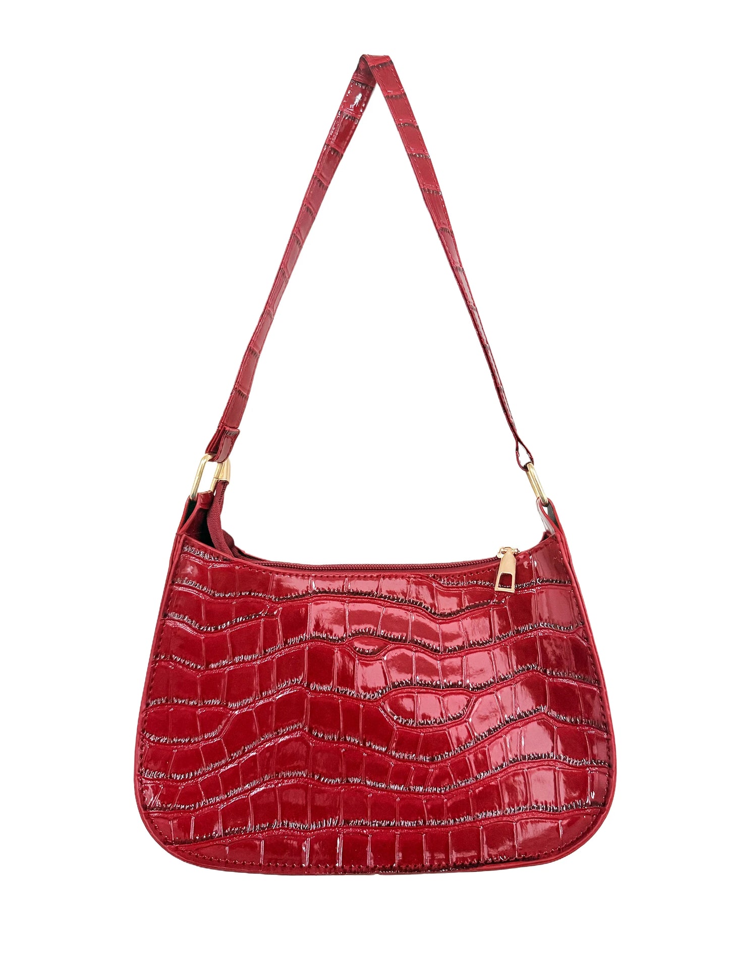 VINTAGE LEATHER RED SHOULDER BAG