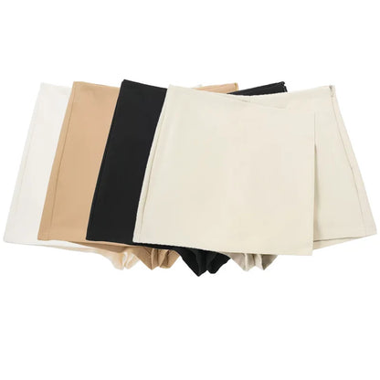 VINTAGE TIERED KHAKI SKORT SHORTS