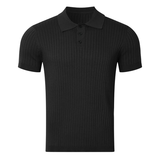 MODERN OLD MONEY BLACK SLIM POLO