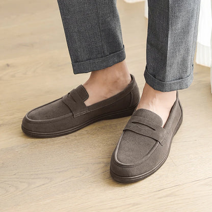 HERITAGE GRAY SLIP-ON LOAFERS