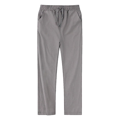 OLD MONEY GRAY LINEN TROUSERS