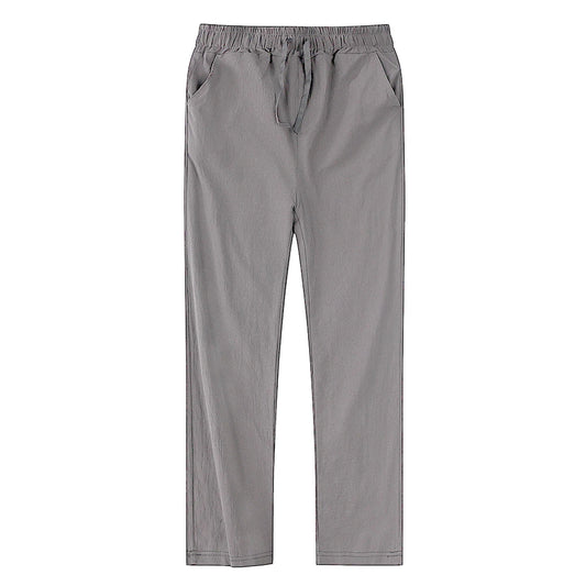 OLD MONEY GRAY LINEN TROUSERS