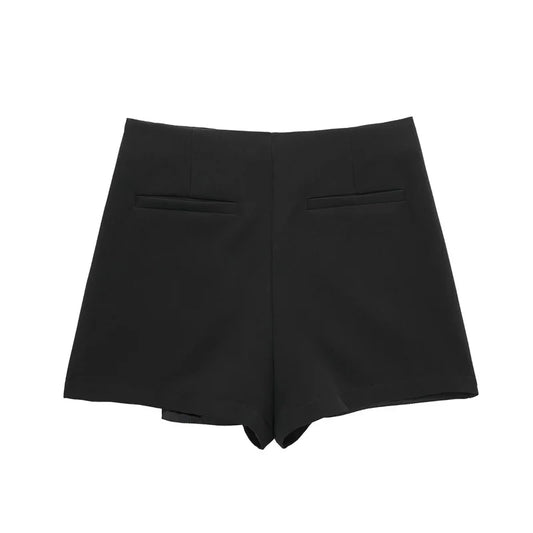 VINTAGE TIERED BLACK SKORT SHORTS