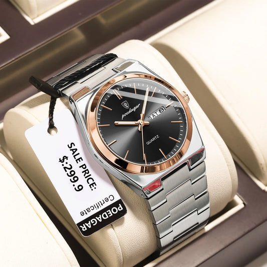 OLD MONEY LUXURIOUS ROSE GOLD BLACK WATCH