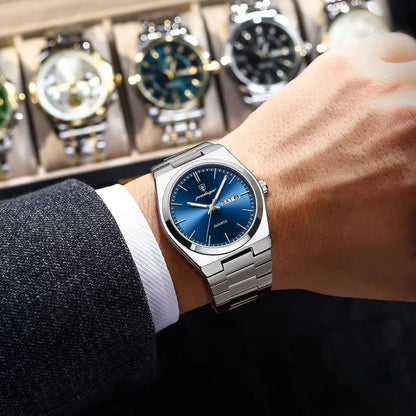 OLD MONEY LUXURIOUS SILVER BLUE WATCH
