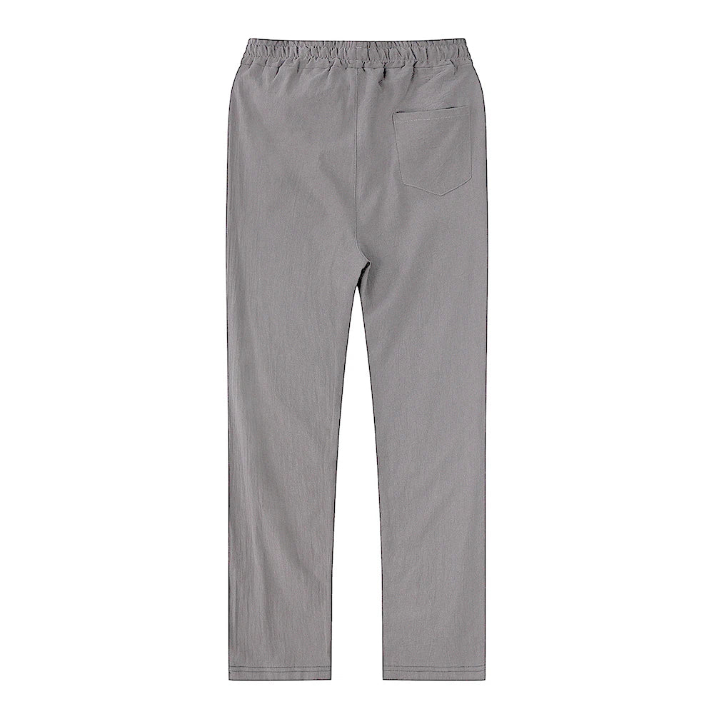 OLD MONEY GRAY LINEN TROUSERS