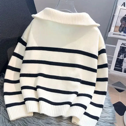 LANGLEY STRIPED KNIT PULLOVER