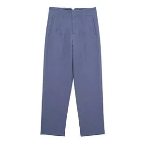 ELEGANT HIGH-WAIST BLUE GRAY PENCIL PANTS