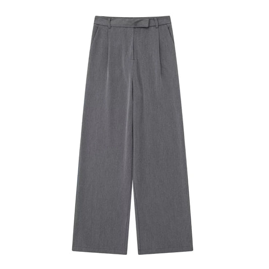 VINTAGE HIGH WAIST GRAY CLASSIC TROUSERS