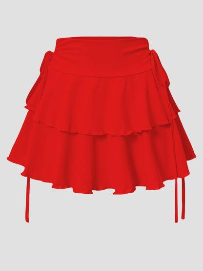 HIGH-WAIST RED MODERN SKIRT