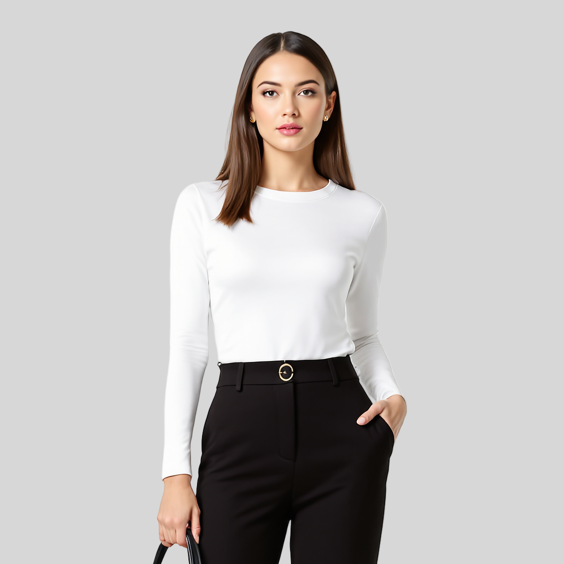 OLD MONEY KNIT WHITE LONG SLEEVE TEE