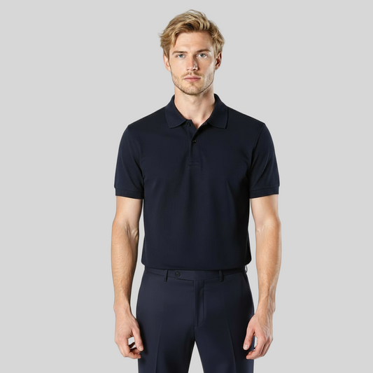 PREMIUM CLASSIC NAVY BLUE COTTON POLO