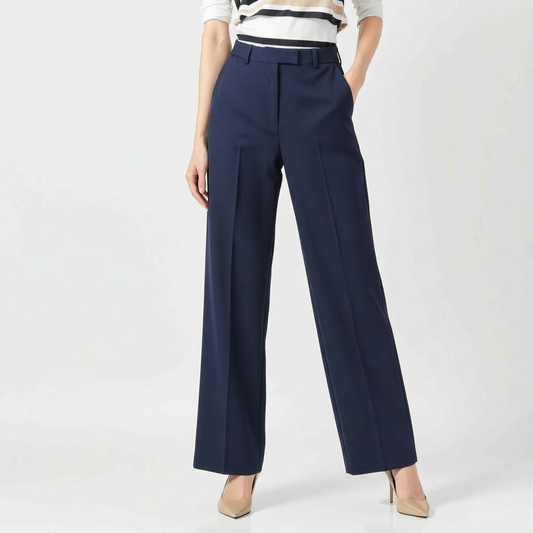 VINTAGE HIGH WAIST NAVY BLUE CLASSIC TROUSERS