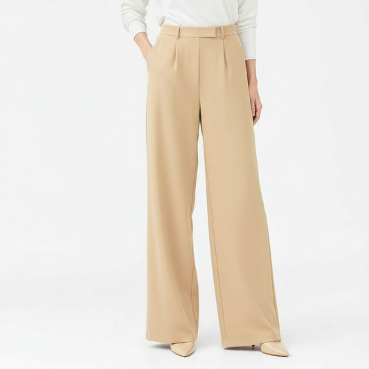 VINTAGE HIGH WAIST KHAKI CLASSIC TROUSERS