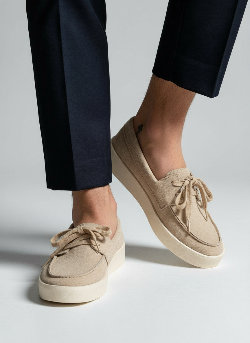 HIGH QUALITY LACED KHAKI CLASSIC LOAFERS