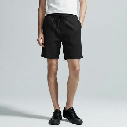 OLD MONEY COTTON BLACK BEACHY SHORTS