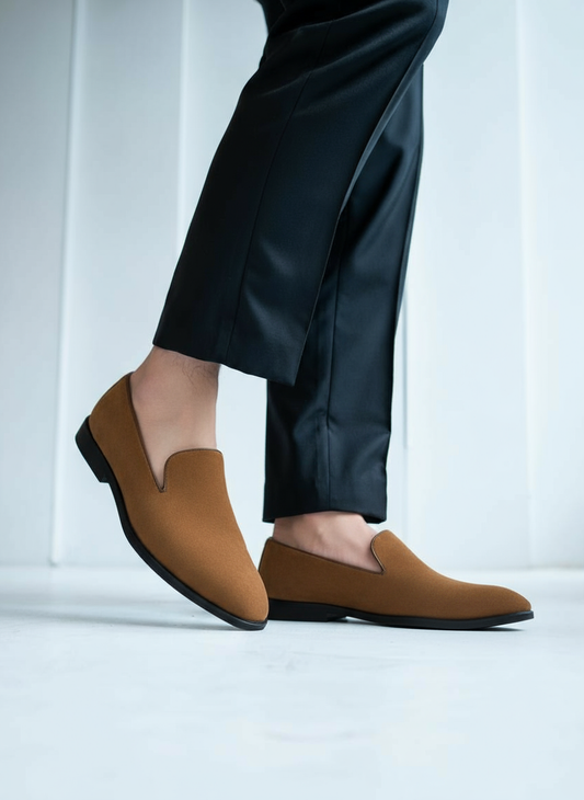 VINTAGE YELLOW SUEDE LOAFERS