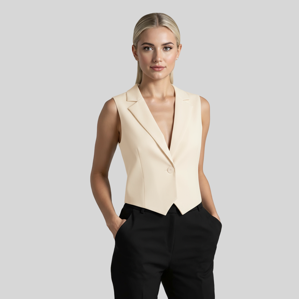 VINTAGE LIGHT CREAM SLEEVELESS VEST