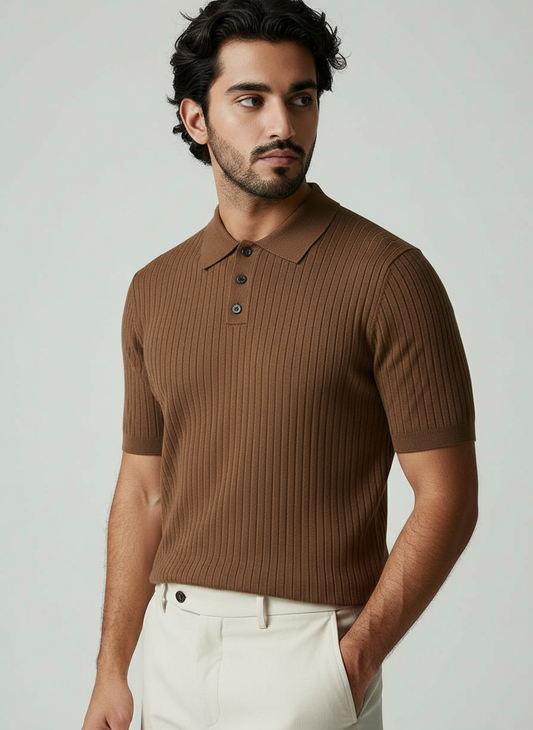 MODERN OLD MONEY BROWN SLIM POLO