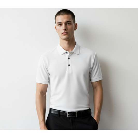 PREMIUM CLASSIC WHITE COTTON POLO