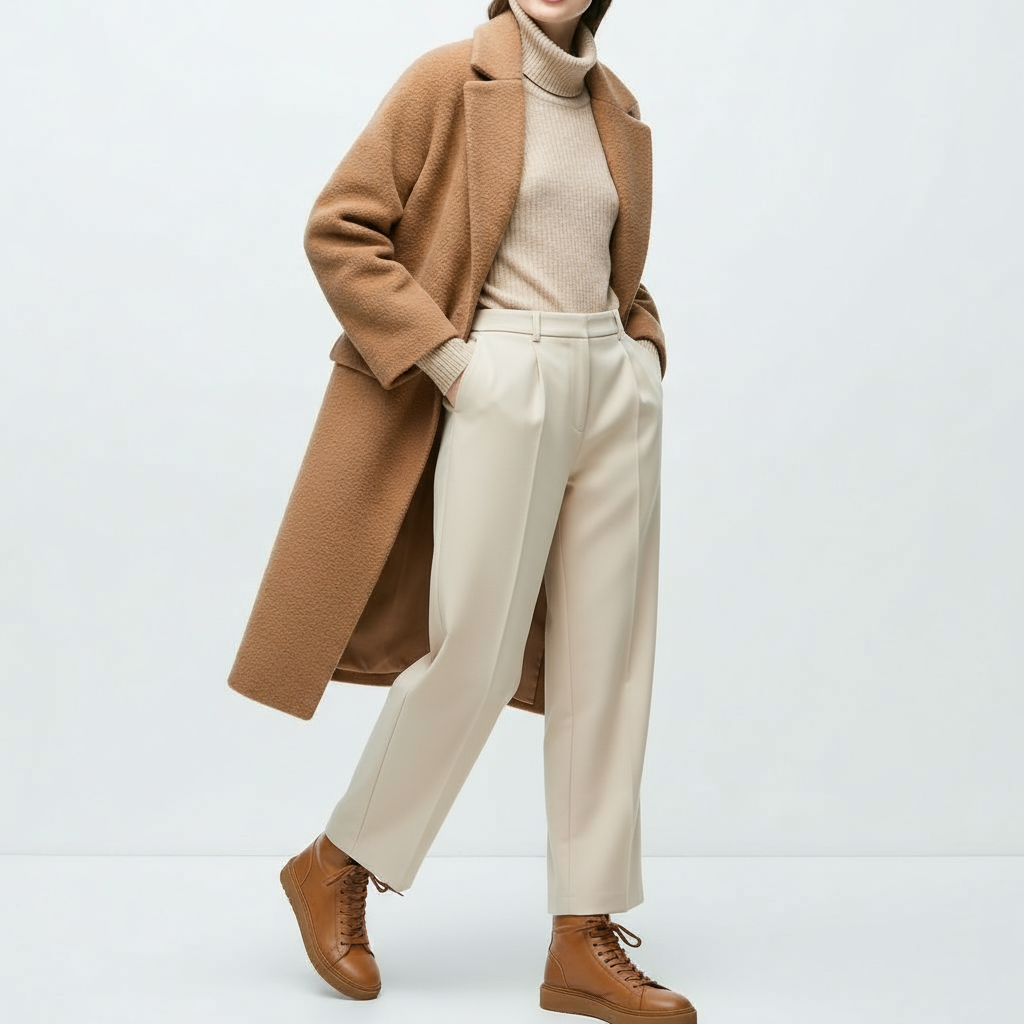 VINTAGE HIGH WAIST CREAM CLASSIC TROUSERS
