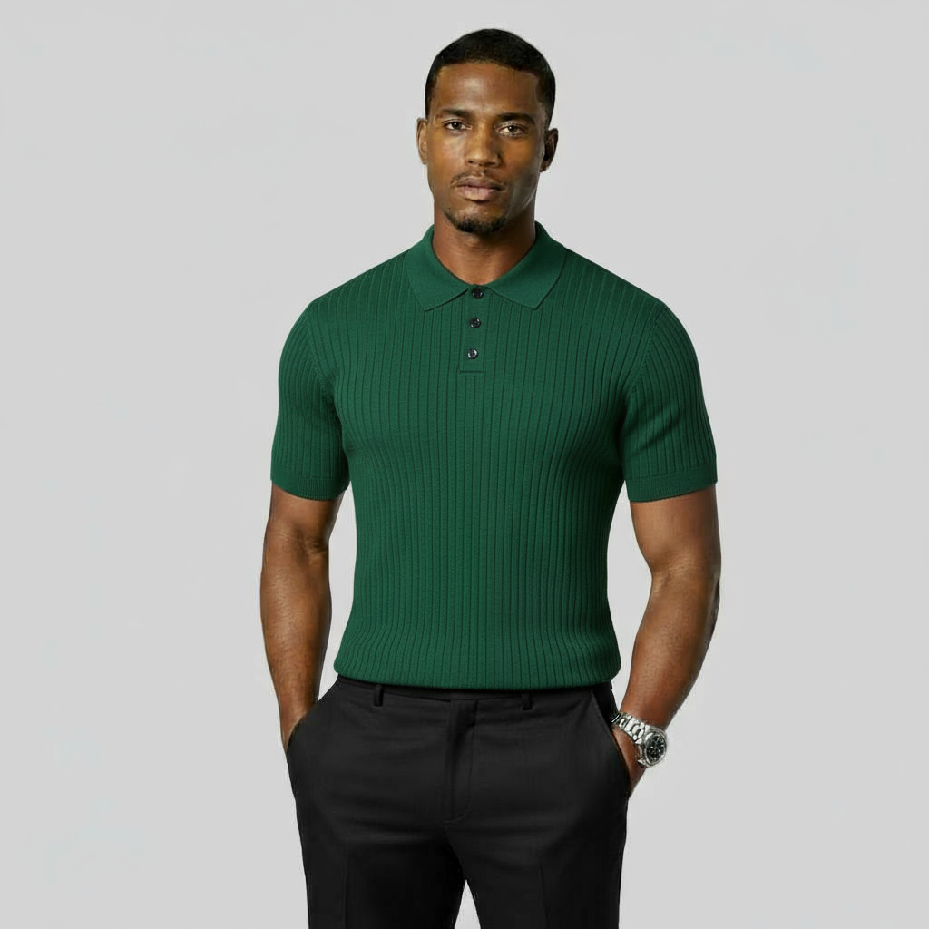 MODERN OLD MONEY GREEN SLIM POLO