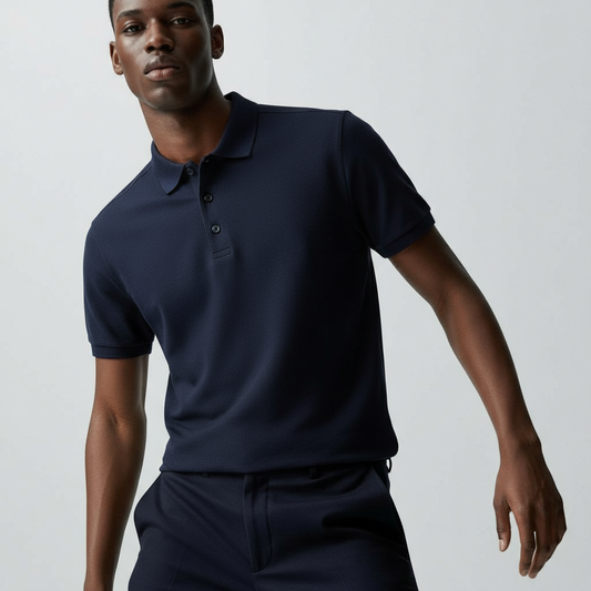 PREMIUM CLASSIC NAVY BLUE COTTON POLO